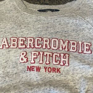Abercrombie & Fitch Speckled Gray Crewneck Sweater
